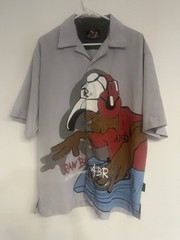 Vintage Y2K Raw Blue ABR Shirt Dj Hip Hop Skater Baggy Streetwear Mens Large XL