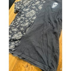 Eighty Eight Brand Mens Split Paisley Bandana Skull T-Shirt Black White Medium