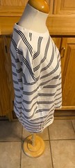 New Look Men’s Medium White & Black Stripped Tee Casual T-Shirt Short Sleeve