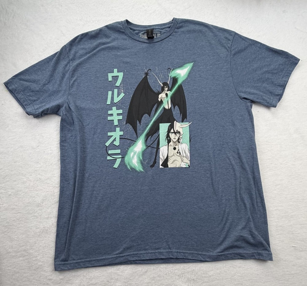 Bleach Anime T Shirt XL Blue Mineral Wash Ulquiorra Cifer Ripple Junction