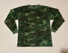 Vtg Ace Sportswear Shirt Woodland Camo Pocket Single Stitch USA Made 90s Large