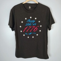Way To Celebrate Patriotic Party Like Its 1776 Black T-Shirt Mens Medium M 250th