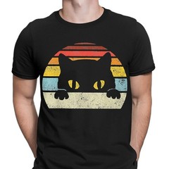 Funny Cat Shirt Retro Kitten Animal Lover Graphic Unisex Tee