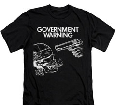 Government Warning T-Shirt Gothic Deathrock Goth Post Punk Music Unisex Tee