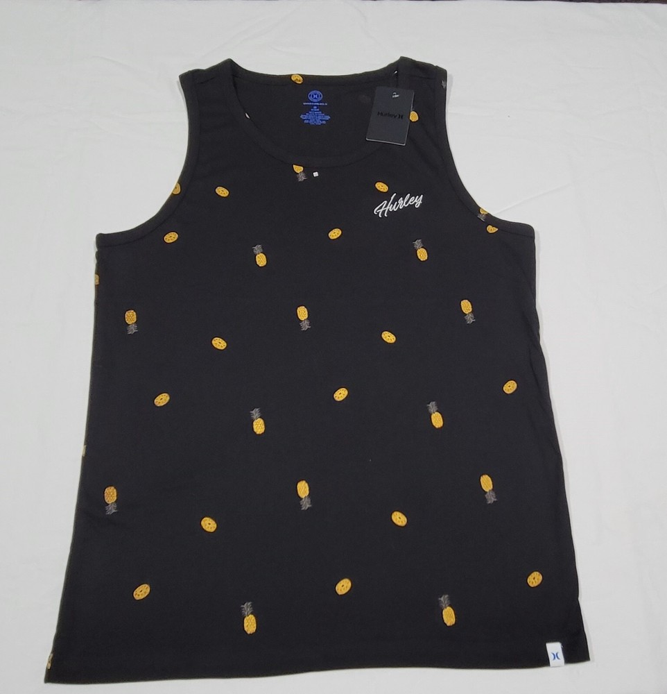 Hurley Men’s The One & Only Graphic Tank Top Soft Cotton Pineapple Tank