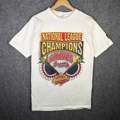 Vintage Atlanra Braves Shirt Adult Small White 90s World Series 1996 Starter USA