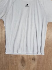 adidas climalite activewear shirt mens size L crew neck short sleeve white
