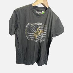 Academy Sports Mens Graphic T-Shirt Gray Bronco American Flag Western Tee Medium