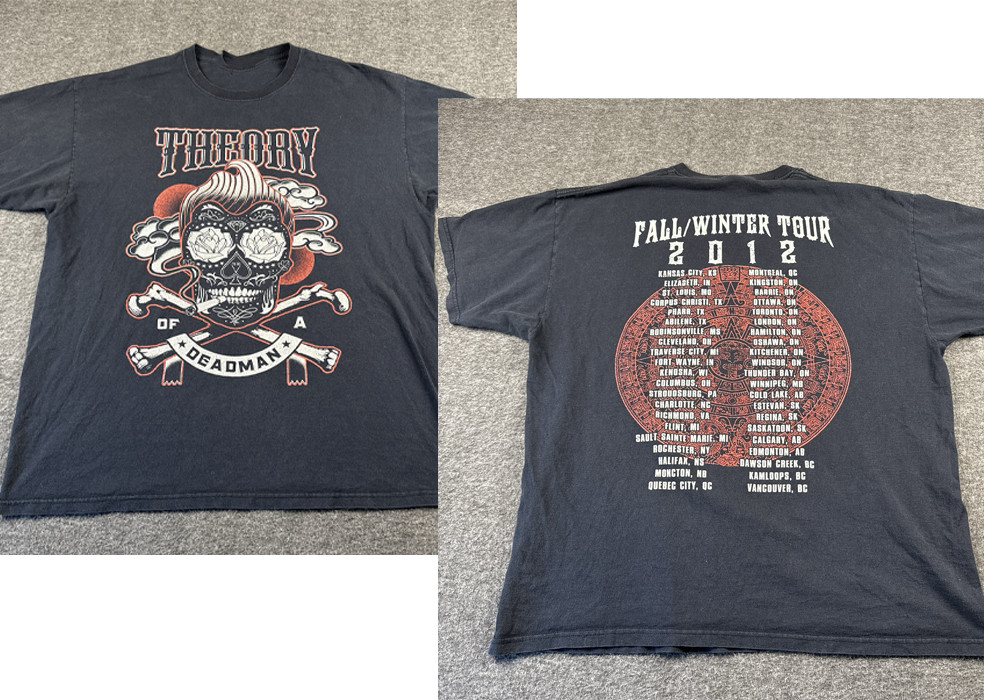 2 Sides Theory Of A Deadman Shirt Black 2012 Tour All size S-5XL OM604