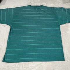 Vintage 80s Bugle Boy Surf Skate Shirt Men’s Sz Large USA Cyan Striped