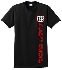 JUST RIDE CUSTOM PERSONALIZED NUMBER PLATE T SHIRT MX MOTOCROSS YZ CR KX KTM
