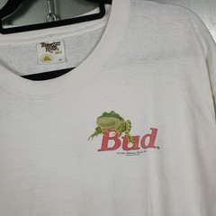 Budweiser Frogs Vintage 90s Double Sided Single Stitch Beer Shirt Boxy Cropped L