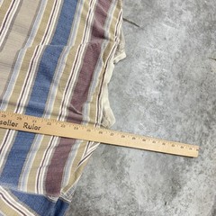Arizona Jean Co Shirt Mens Small Tan Blue Striped Henley Pocket knit preppy