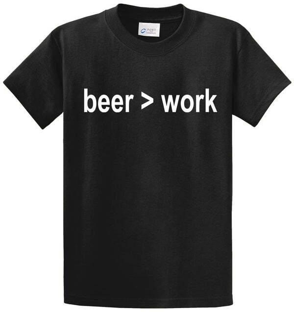 BEER WORK Cotton Printed Tee Shirt Regular and Big and Tall Sizes