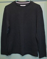 Routine Men’s Black Waffle Knit Thermal Crewneck Long Sleeve Shirt Size S