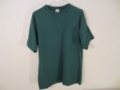 Vintage Russell Athletic Blank Green T Shirt Tag Size XL Made in USA