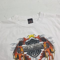 Harley Davidson White T-Shirt Adult XL Rider Society Malaysia Graphic Y2K EUC