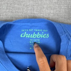 Chubbies Shirt Mens Medium Blue Pineapple Pocket Graphic Tee Tagless Cotton