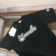 New Moncler Unisex Black Crew-Neck Short-Sleeve Cotton T-Shirt M