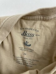 G.H. Bass & Co. T-Shirt Men’s Size Medium Tan Long Sleeve Crew Neck *Bear Print*