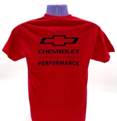 Red T-Shirt w/ Black Chevrolet Performance Script / Logo & Bowtie Emblem
