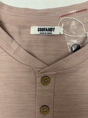 COOFANDY Men’s Henley Summer SS T-Shirt in Pink/Dusty Rose Size L *New w/ Tags*
