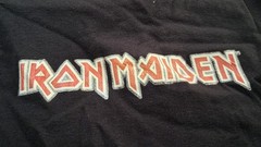 David Morris Iron Maiden Graphic T Shirt Glitter Logo Border Vintage American Ap