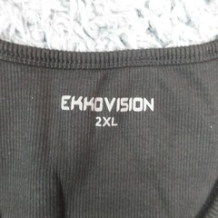 EKKOVISION Shirt Mens 2XL Black Sleeveless Ribbed Tank Tagless Stretch NWOT