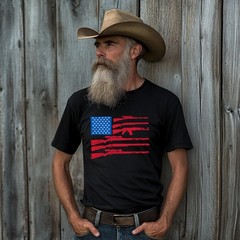 2nd Amendment USA Flag Gun Shirt We the People T Shirt Patriotic Graphic Tee Top