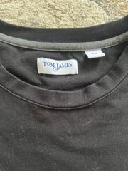 Tom James Black high quality men Stretch Cotton Tee t-shirt Size S/P