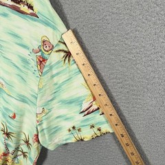 Polo Ralph Lauren Hawaiian Shirt Mens 2XL Green Hula Girl Surf Bear Tropical Tee