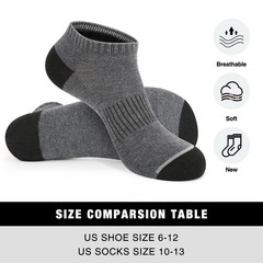 Men’s Black Ankle Socks 10 Pack Low Cut Athletic Size 613