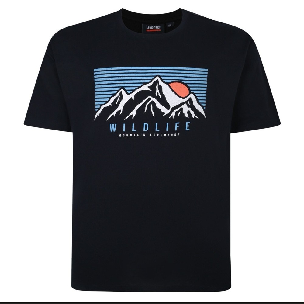 NEW IN ESPIONAGE NAVY WILDLIFE TEE SHIRT T394 2XL3XL 4XL5XL6XL7XL8XL