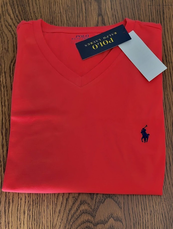 Polo Ralph Lauren Men’s S, M, L or XL Classic Fit SS V-Neck Cotton Tee, V220 Red