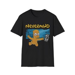 Funny Bart Simpson T-Shirt, Nirvana Nevermind, Casual Gift, Cartoon