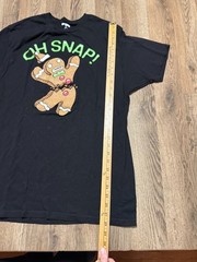 Holiday Time Shirt, Men’s Size Large, Black, Ginger Bread Man Oh Snap