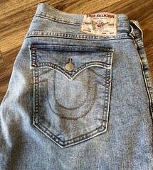 True Religion Mens Light Wash Denim Jeans 38