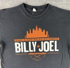 Billy Joel The Last Play At Shea 2008 T Shirt Adult Size L Black Cotton Graphic