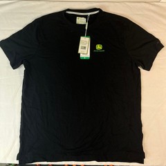 John Deere T-Shirt Mens XL Black New Embroidered Logo Short Sleeve Tee