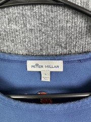 Peter Millar Shirt Mens Large Blue Long Sleeve Pima Cotton Golf Holiday