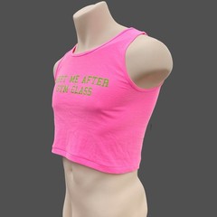 MEET ME AFTER GYM CLASS 3D Puff Logo Custom print men neon pink crop tank top