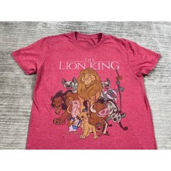 Disney T-Shirt Unisex Medium Red The Lion King Graphic Crew Neck Heathered Tee