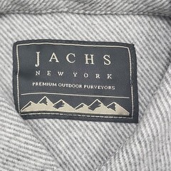 Jachs Mens Shirt X-Large Size Light Gray Button Front Long Sleeves Top