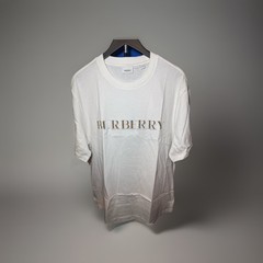 Burberry London England Men’s White Logo T-Shirt Check Print 100% Cotton