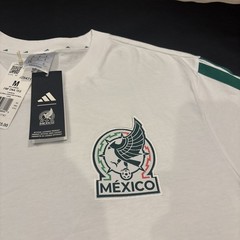 Adidas Medium 2026 Mexico Soccer DNA Tee Shirt White Green JZ6471 NWT $35