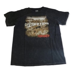System Of A Down Toxicity Rock Band Black Bleach Tie Dye Acid Wash Size S