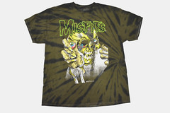 Misfits Mens Misfits Punk Rock Crimson Ghost Green Black Tie Dye Shirt New Large