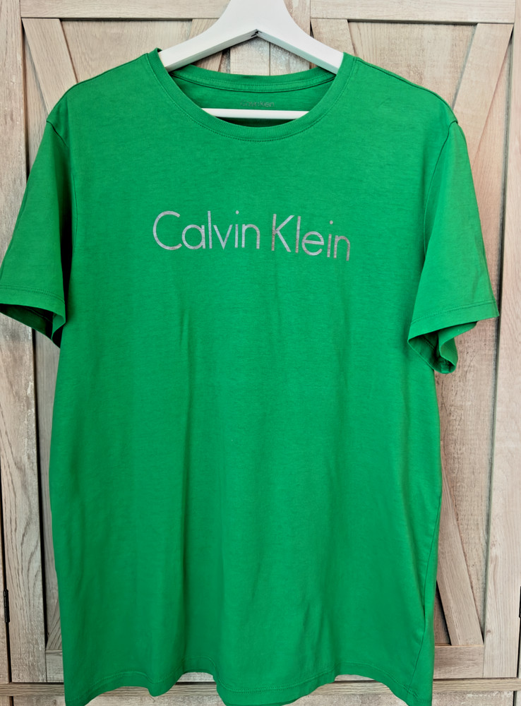 Calvin Klein Mens Short Sleeve Cotton T-Shirt – Green – USED – Large