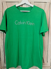 Calvin Klein Mens Short Sleeve Cotton T-Shirt – Green – USED – Large