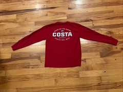 Costa Del Mar T-Shirt Red Long Sleeve 100% Cotton Men’s Medium Fishing Casual